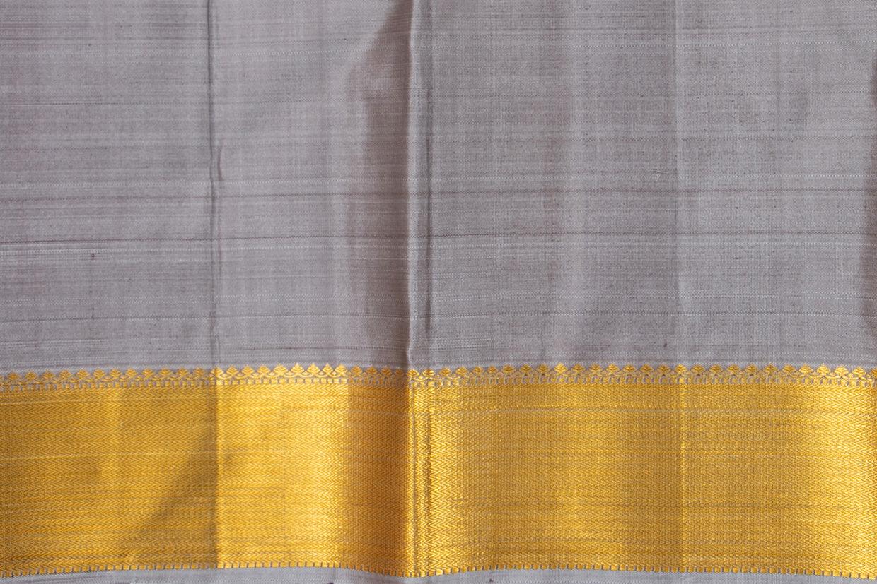 Jamun Purple And Grey Kanchipuram Silk Saree With Small Border Handwoven Pure Silk For Wedding Wear PV NYC 1060 - Silk Sari - Panjavarnam