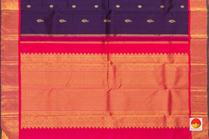 Jamun Violet and Pink Kanchipuram Silk Saree With Medium Border Handwoven Pure Silk For Festive Wear PV J 221 A - Silk Sari - Panjavarnam