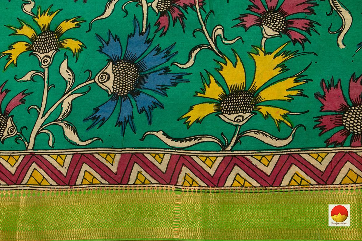 Kalamkari Bangalore Silk Saree - Handpainted - Organic Dyes - PKBS 560 - Kalamkari Silk - Panjavarnam