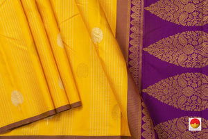 Kanchipuram Silk Saree - Handwoven Pure Silk - Pure Zari - Borderless - PV NYC 666 - Silk Sari - Panjavarnam PV NYC 666