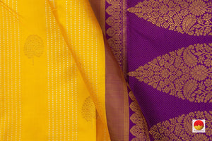 Kanchipuram Silk Saree - Handwoven Pure Silk - Pure Zari - Borderless - PV NYC 666 - Silk Sari - Panjavarnam PV NYC 666