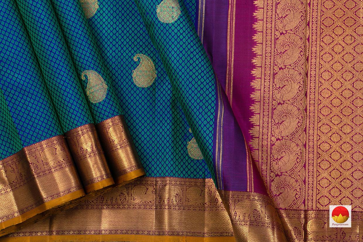 Kanchipuram Silk Saree - Handwoven Pure Silk - Pure Zari - PV GTA 55 - Silk Sari - Panjavarnam