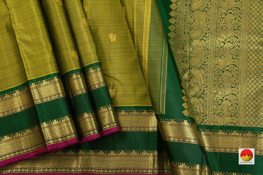 Kanchipuram Silk Saree - Handwoven Pure Silk - Pure Zari - PV J 4581 - Silk Sari - Panjavarnam