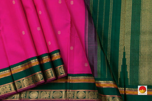Kanchipuram Silk Saree - Handwoven Pure Silk - Pure Zari - PV J 519 - Silk Sari - Panjavarnam PV J 519