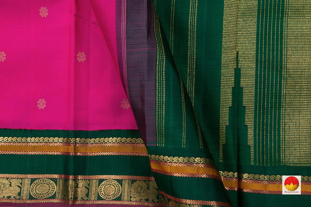 Kanchipuram Silk Saree - Handwoven Pure Silk - Pure Zari - PV J 519 - Silk Sari - Panjavarnam PV J 519