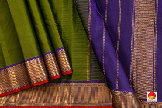 Kanchipuram Silk Saree - Handwoven Pure Silk - Pure Zari - PV J 5954 - Silk Sari - Panjavarnam