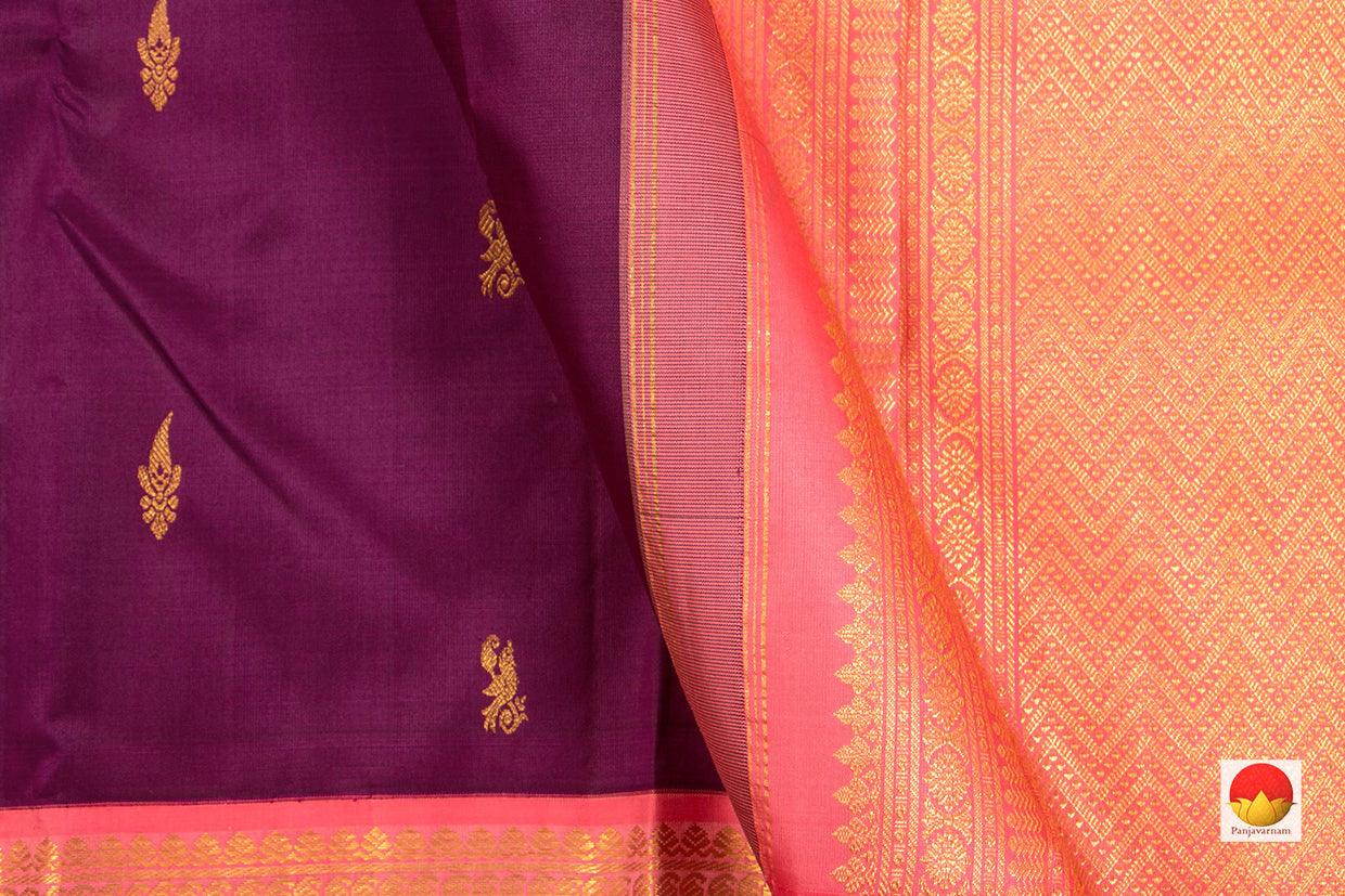 Kanchipuram Silk Saree - Handwoven Pure Silk - Pure Zari - PV J 7223 - Silk Sari - Panjavarnam