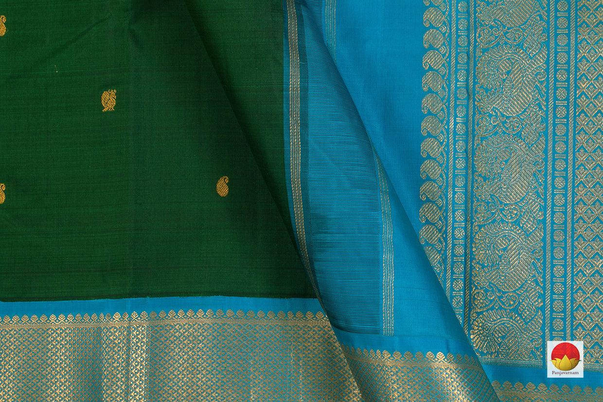 Kanchipuram Silk Saree - Handwoven Pure Silk - Pure Zari - PV J 7224 - Silk Sari - Panjavarnam
