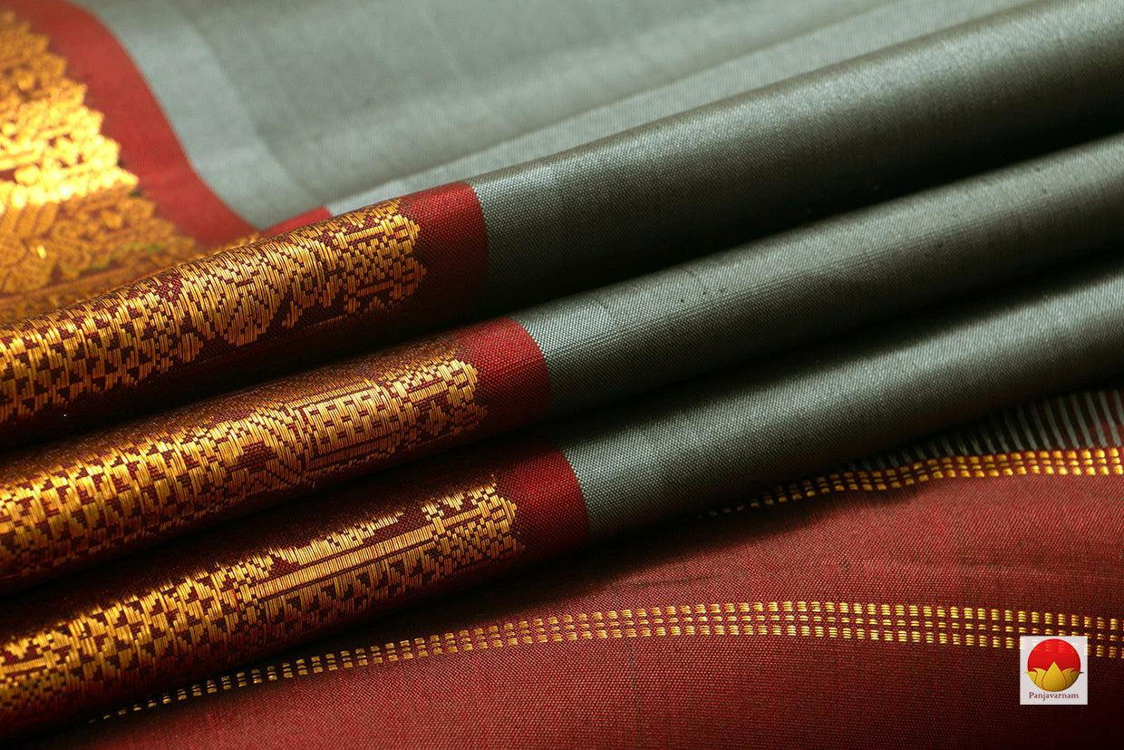 Kanchipuram Silk Saree - Handwoven Pure Silk - Pure Zari - PV J 7262 - Silk Sari - Panjavarnam