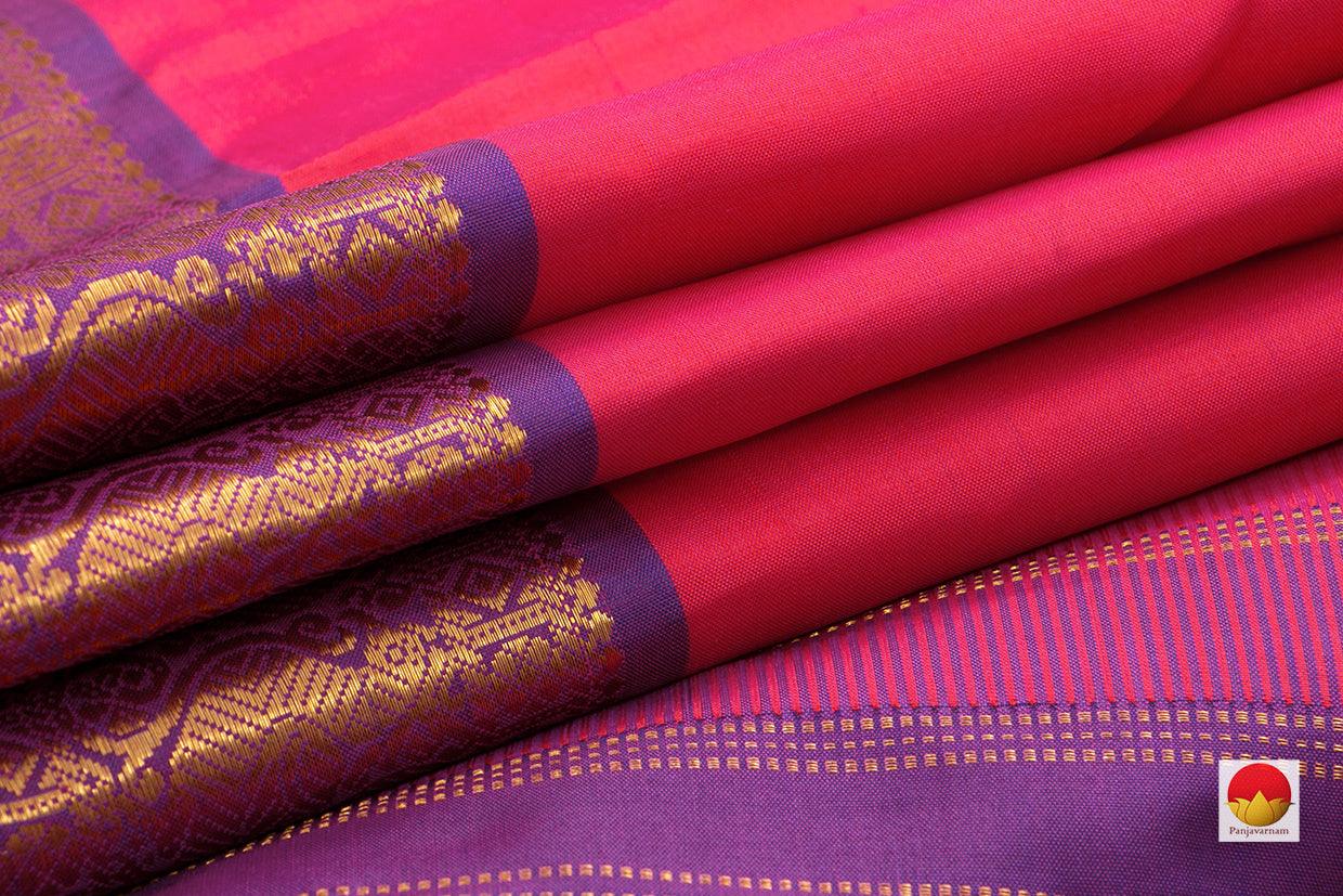 Kanchipuram Silk Saree - Handwoven Pure Silk - Pure Zari - PV J 794 - Silk Sari - Panjavarnam