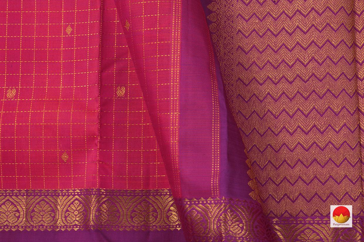 Kanchipuram Silk Saree - Handwoven Pure Silk - Pure Zari - PV J 908 - Silk Sari - Panjavarnam