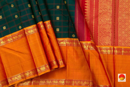 Kanchipuram Silk Saree - Handwoven Pure Silk - Pure Zari - PV J 936 - Silk Sari - Panjavarnam