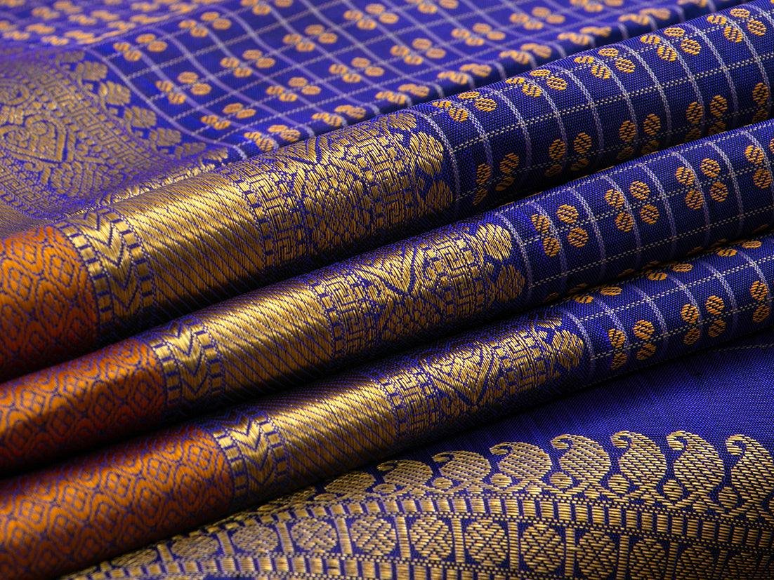 Kanchipuram Silk Saree - Handwoven Pure Silk - Pure Zari - PV NYC 562 - Silk Sari - Panjavarnam PV NYC 562