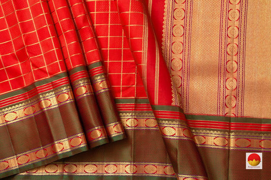 Kanchipuram Silk Saree - Handwoven Pure Silk - Pure Zari - PV NYC 940 - Silk Sari - Panjavarnam