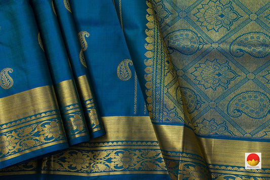 Kanchipuram Silk Saree - Handwoven Pure Silk - Pure Zari - PV SA 2038 - Silk Sari - Panjavarnam
