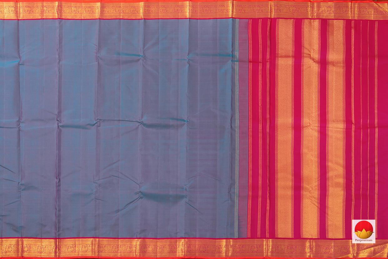 Lavendar And Pink Kanchipuram Silk Saree With Small Border Handwoven Pure Silk For Festive Wear PV J 221 - Silk Sari - Panjavarnam
