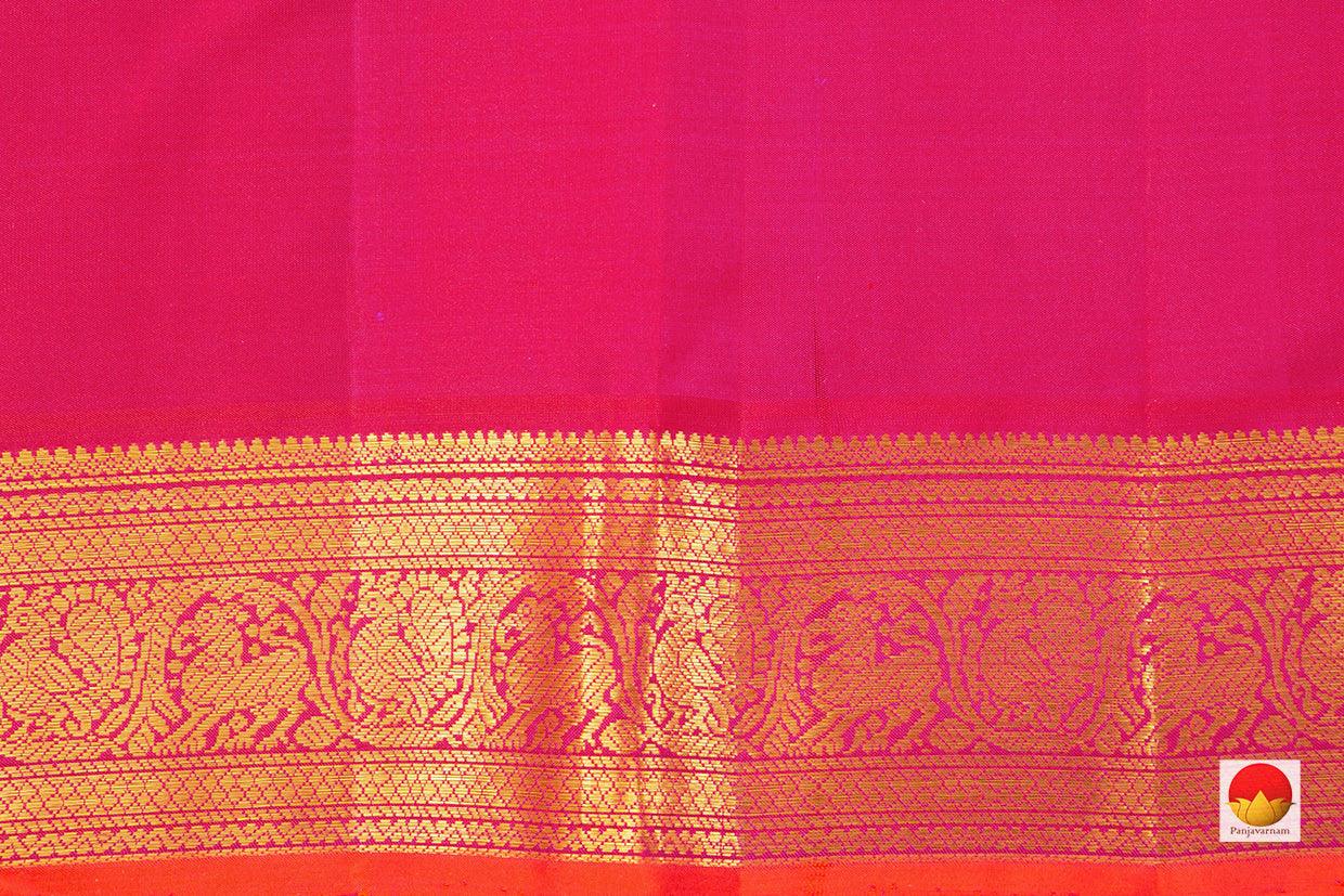 Lavendar And Pink Kanchipuram Silk Saree With Small Border Handwoven Pure Silk For Festive Wear PV J 221 - Silk Sari - Panjavarnam