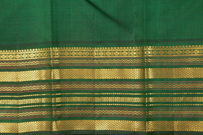 Lavender And Green Kanchipuram Silk Saree With Medium Border Handwoven Pure Silk For Wedding Wear PV J 566 - Silk Sari - Panjavarnam PV J 566