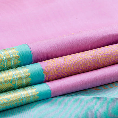 Lavender And Turquoise Blue Kanchipuram Silk Saree For Wedding Wear PV NYC 1548 - Silk Sari - Panjavarnam PV NYC 1548