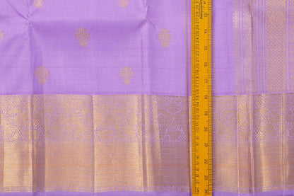 Lavender Kanchipuram Silk Saree With Medium Border Handwoven Pure Silk For Wedding Wear PV NYC 1092 - Silk Sari - Panjavarnam