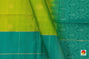 Leaf Green Handwoven Soft Silk Saree Pure Silk For Festive wear PV KU 105 - Silk Sari - Panjavarnam PV KU 105