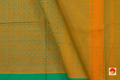 Light Green Kanchi Cotton Saree For Office Wear PV KC 414 - Cotton Saree - Panjavarnam