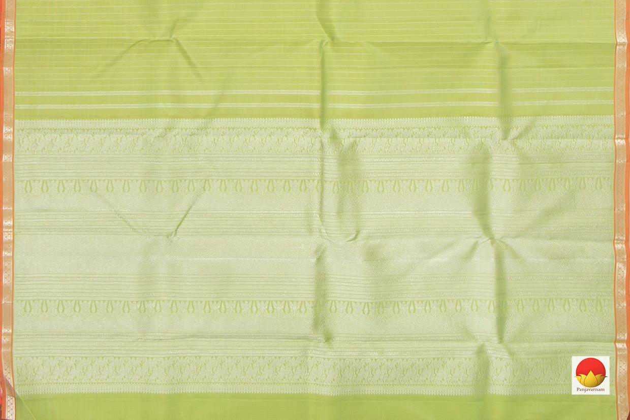 Light Green Kanchipuram Silk Saree Handwoven Pure Silk Pure Zari For Festive Wear PV NYC 843 - Silk Sari - Panjavarnam