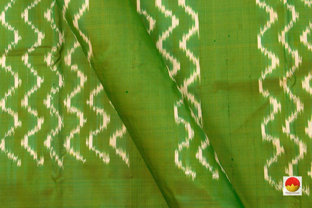 Light Green Pochampally Silk Saree Ikkat Handwoven Pure Silk For Office Wear PIK 311 - Pochampally Silk - Panjavarnam PIK 311