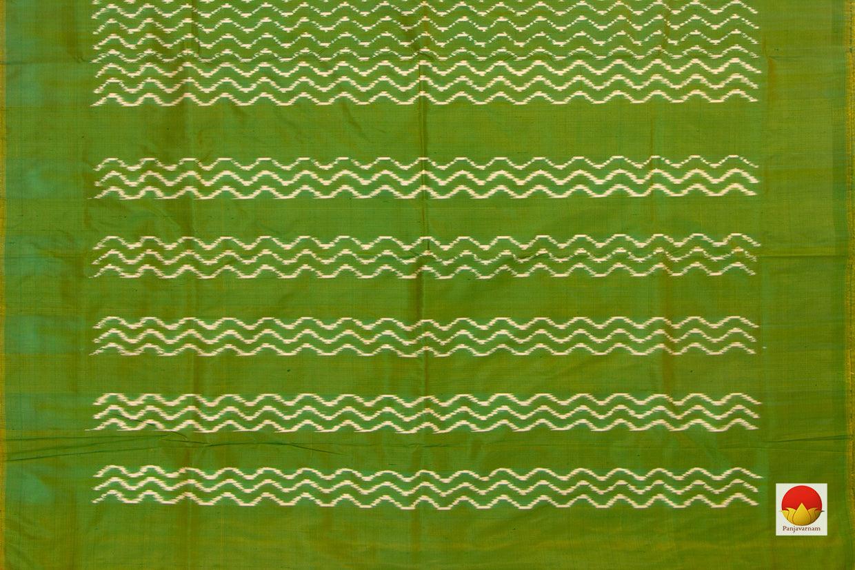 Light Green Pochampally Silk Saree Ikkat Handwoven Pure Silk For Office Wear PIK 311 - Pochampally Silk - Panjavarnam PIK 311