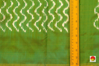 Light Green Pochampally Silk Saree Ikkat Handwoven Pure Silk For Office Wear PIK 311 - Pochampally Silk - Panjavarnam PIK 311