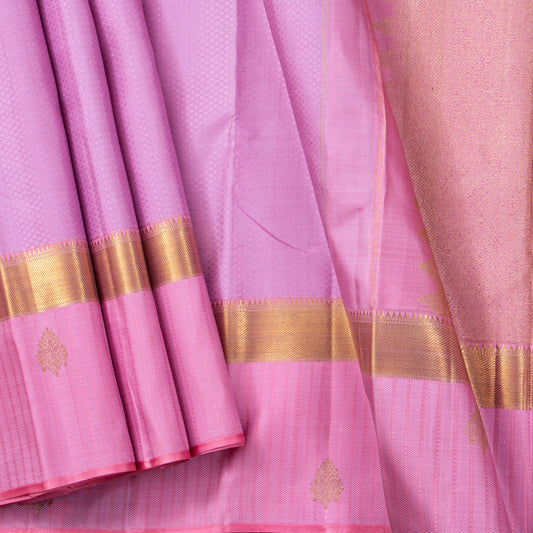 Lilac And Pink Kanchipuram Silk Saree For Wedding Wear PV NYC 1453 - Silk Sari - Panjavarnam PV NYC 1453