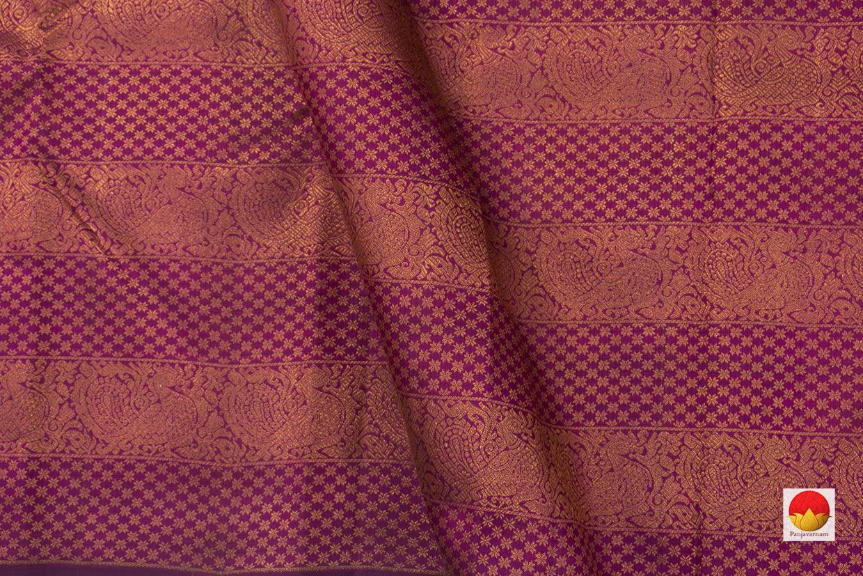 Magenta And Green Half and Half Handwoven Pure Silk Kanjivaram Saree Pure Zari For Wedding Wear PV NYC 842 - Silk Sari - Panjavarnam