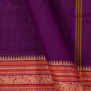 Magenta And Orange Chettinad Cotton Saree PV SK CC 176 - Cotton Saree - Panjavarnam PV SK CC 176