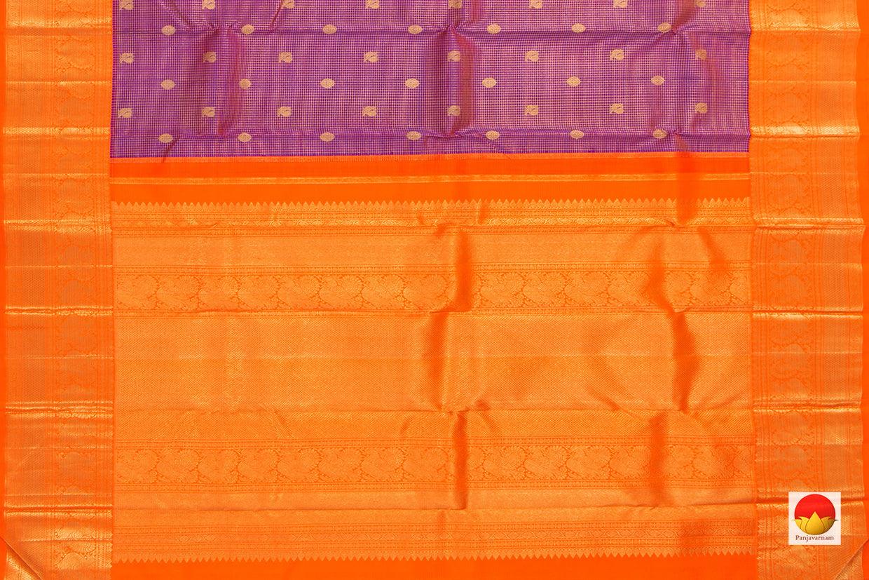 Magenta And Orange Kanchipuram Silk Saree With Medium Border Handwoven Pure Silk For Wedding Wear PV NYC 994 - Silk Sari - Panjavarnam PV NYC 994