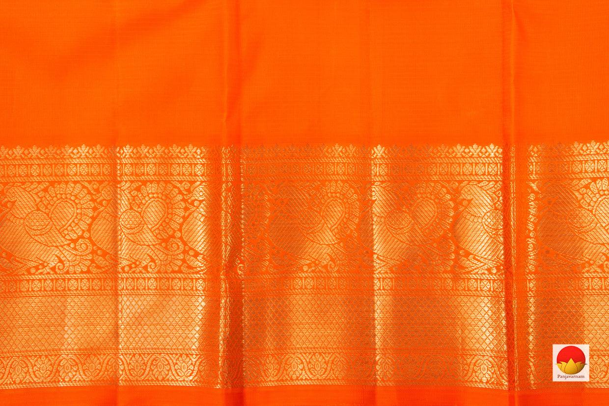 Magenta And Orange Kanchipuram Silk Saree With Medium Border Handwoven Pure Silk For Wedding Wear PV NYC 994 - Silk Sari - Panjavarnam PV NYC 994