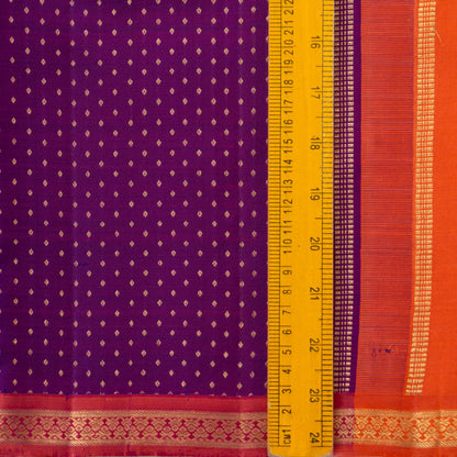 Magenta And Orange Kanchipuram Silk Saree With Small Border Handwoven Pure Silk For Wedding Wear PV NYC 1188 - Silk Sari - Panjavarnam PV NYC 1188