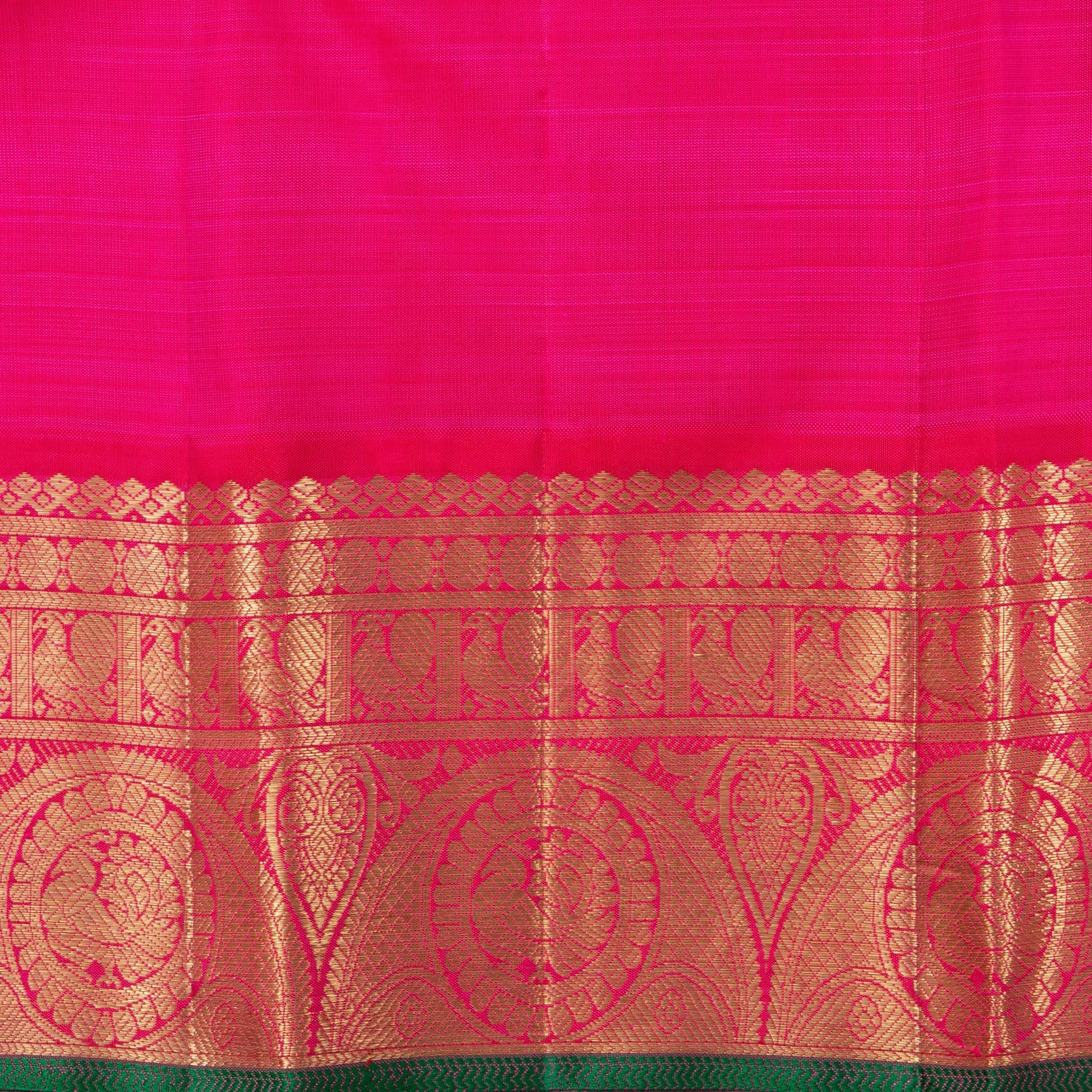 Magenta And Pink Kanchipuram Silk Saree With Medium Border Handwoven Pure Silk For Wedding Wear PV NYC 1134 - Silk Sari - Panjavarnam PV NYC 1134