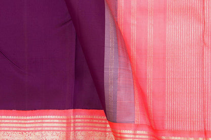 Magenta And Pink Kanchipuram Silk Saree With Small Border Handwoven Pure Silk For Wedding Wear PV NYC 1084 - Silk Sari - Panjavarnam PV NYC 1084