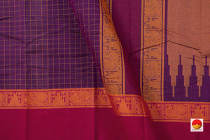 Magenta And Red Kanchi Cotton Saree For Office Wear PV KC 407 - Cotton Saree - Panjavarnam PV KC 407