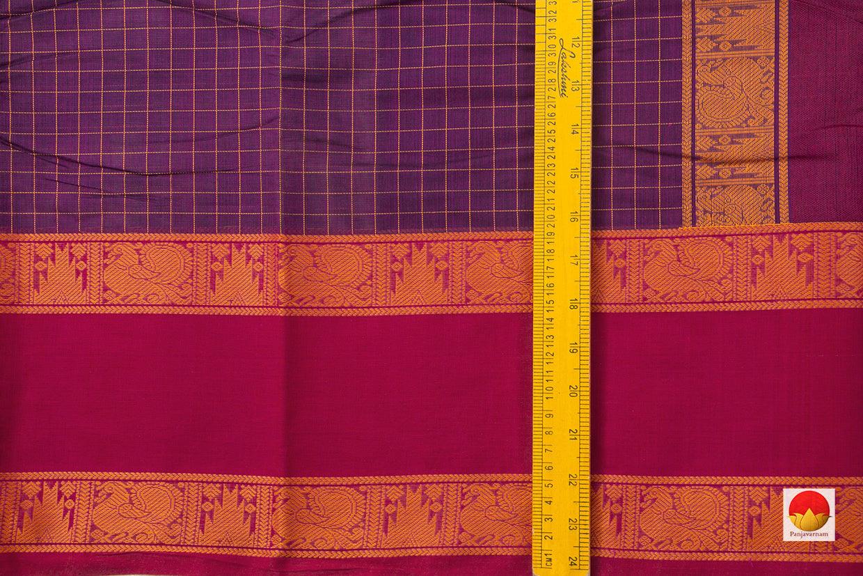 Magenta And Red Kanchi Cotton Saree For Office Wear PV KC 407 - Cotton Saree - Panjavarnam PV KC 407