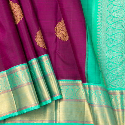 Magenta And Sea Green Kanchipuram Silk Saree For Wedding Wear PV NYC 1547 - Silk Sari - Panjavarnam PV NYC 1547
