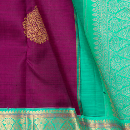 Magenta And Sea Green Kanchipuram Silk Saree For Wedding Wear PV NYC 1547 - Silk Sari - Panjavarnam PV NYC 1547