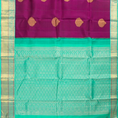 Magenta And Sea Green Kanchipuram Silk Saree For Wedding Wear PV NYC 1547 - Silk Sari - Panjavarnam PV NYC 1547