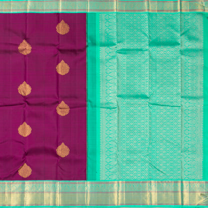 Magenta And Sea Green Kanchipuram Silk Saree For Wedding Wear PV NYC 1547 - Silk Sari - Panjavarnam PV NYC 1547