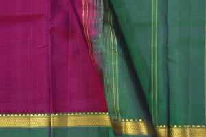 Magenta Ganga Jamuna Border Kanchipuram Silk Saree Light Weight For Festive Wear PV KNN 202 - Silk Sari - Panjavarnam PV KNN 202