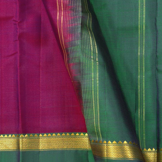 Magenta Ganga Jamuna Border Kanchipuram Silk Saree Light Weight For Festive Wear PV KNN 202 - Silk Sari - Panjavarnam PV KNN 202