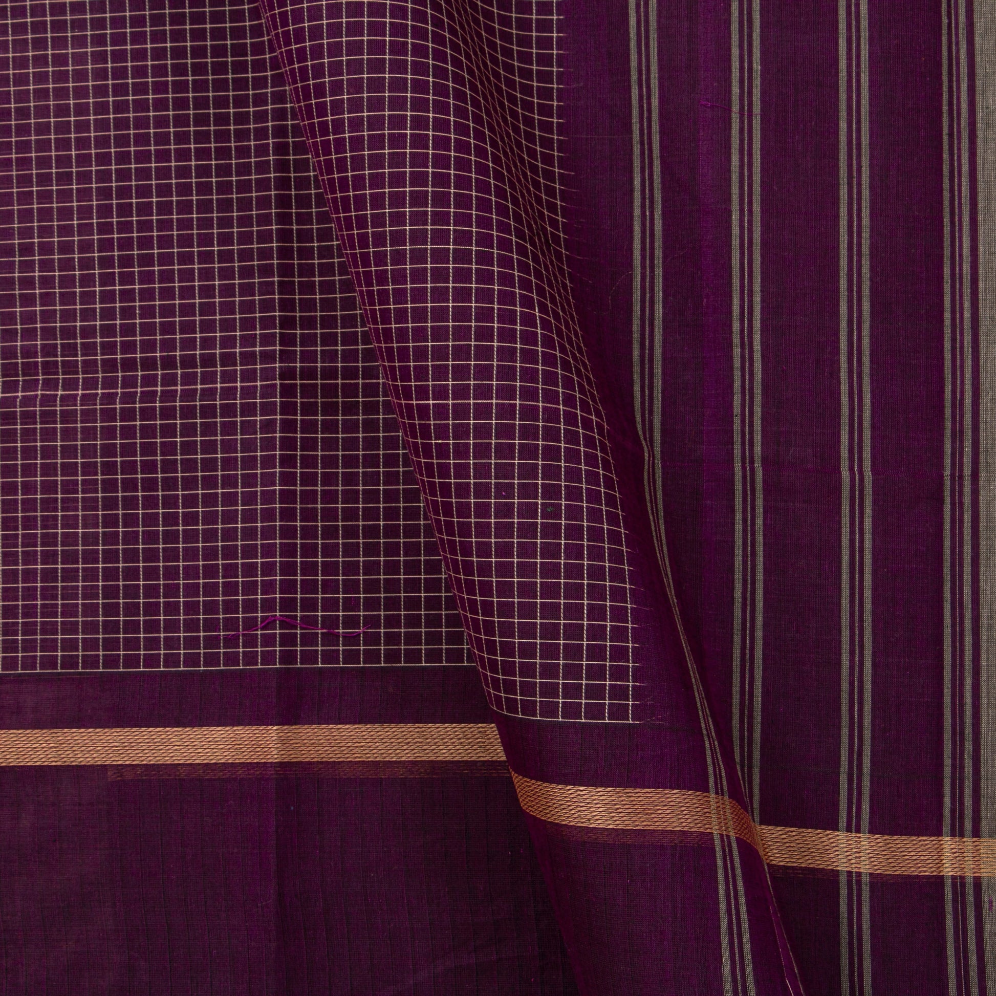 Magenta Kanchi Cotton Saree PV MM KC 116 - Cotton Saree - Panjavarnam PV MM KC 116