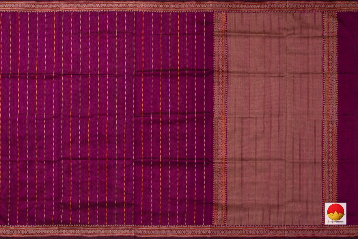 Magenta Kanchi Silk Cotton Saree With Silk Thread Work Handwoven For Office Wear KSC 1174 - Silk Cotton - Panjavarnam