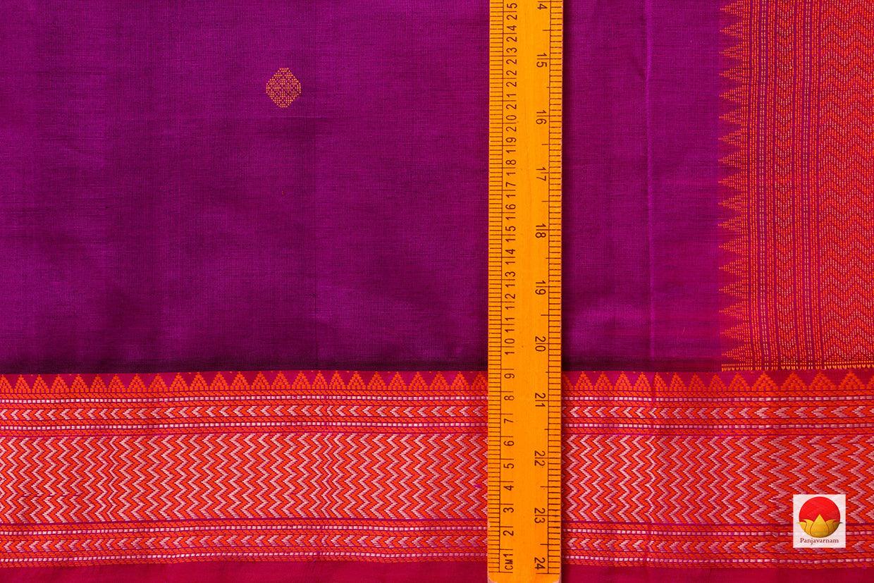 Magenta Kanchi Silk Cotton Saree With Thread Work Handwoven For Office Wear KSC 1182 - Silk Cotton - Panjavarnam KSC 1182