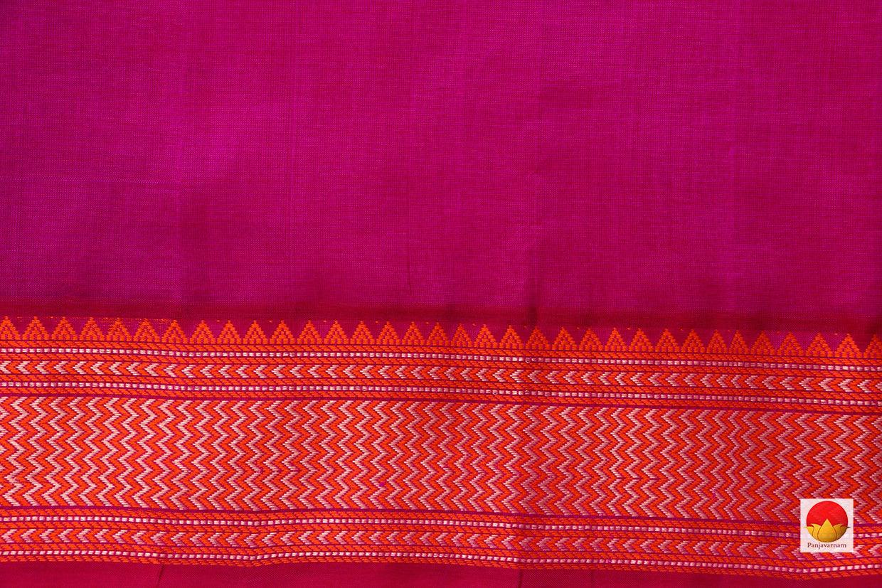 Magenta Kanchi Silk Cotton Saree With Thread Work Handwoven For Office Wear KSC 1182 - Silk Cotton - Panjavarnam KSC 1182